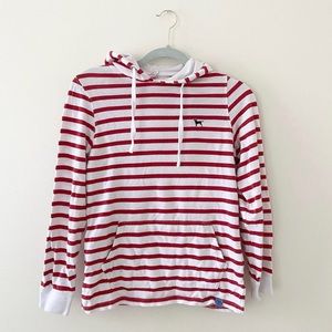 The Black Dog red and white striped pullover hoodie